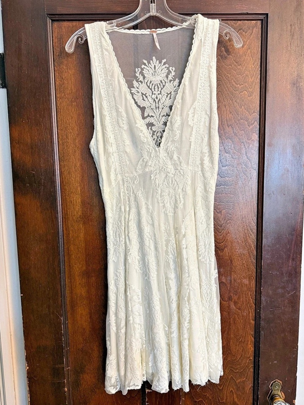 Free People FP One Adella Slip Lace Mini Dress White